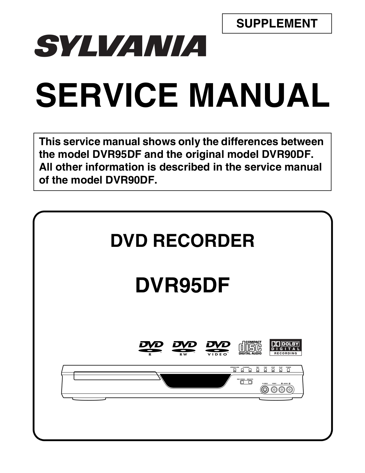 Sylvania DVR95DF, E6701UD Schematic