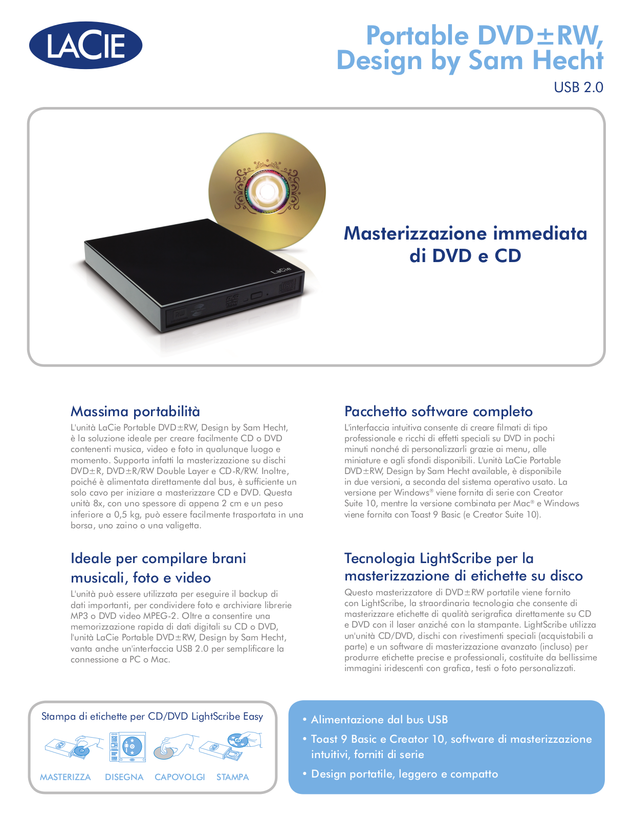 Lacie PORTABLE DVD-RW DATASHEET