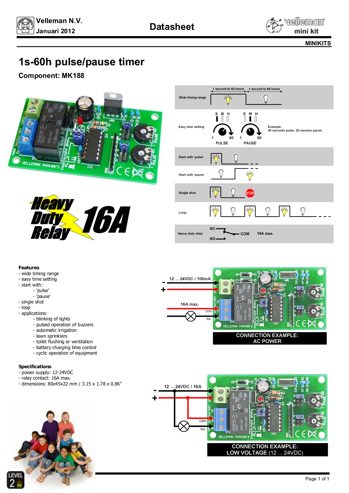 Velleman MK188 Datasheet