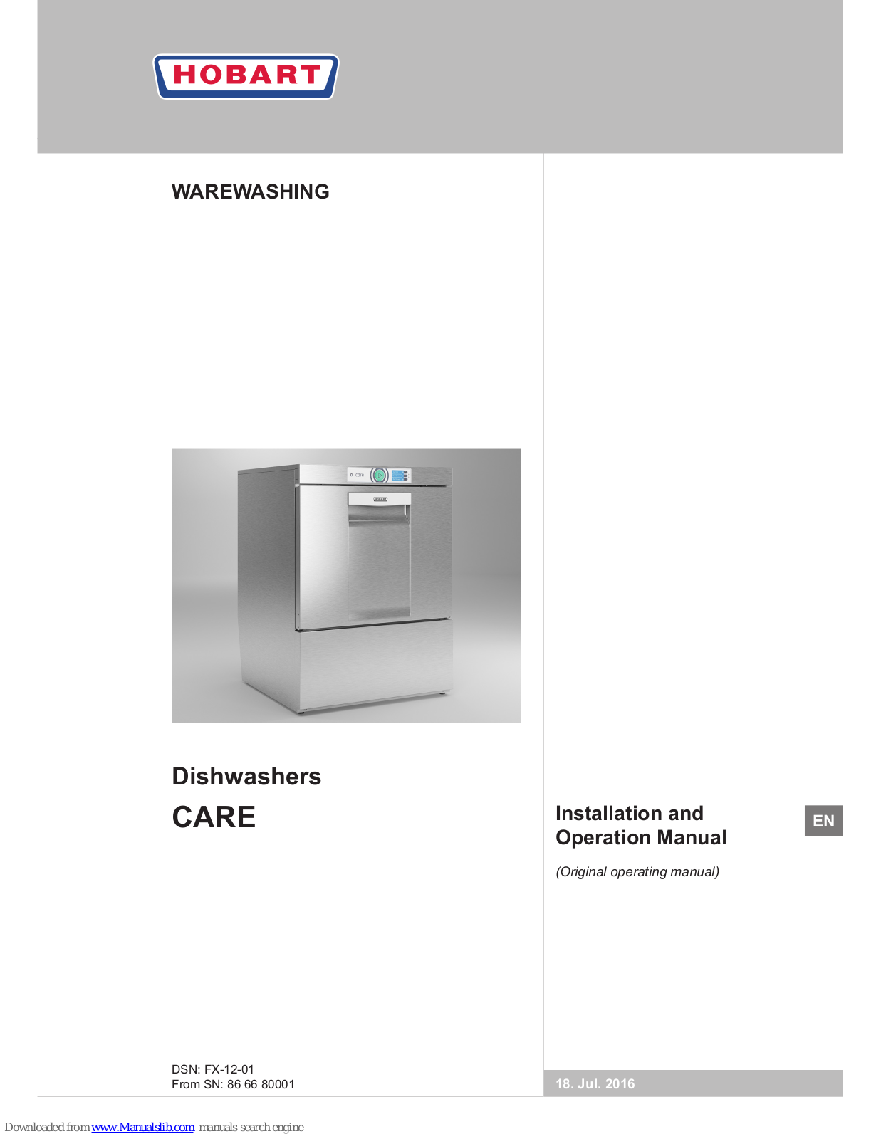 Hobart CARE Installation And Operation Manual