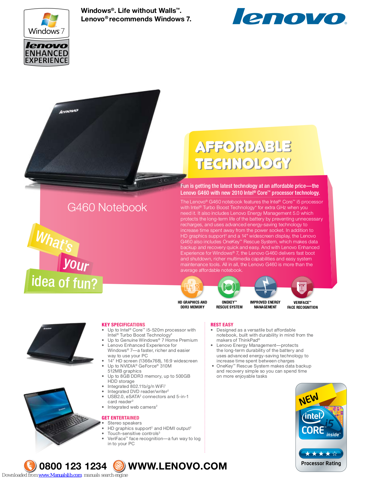 Lenovo 06772GU, 06777CU, 06777DU, 06777TU, 06777UU Technical Specifications