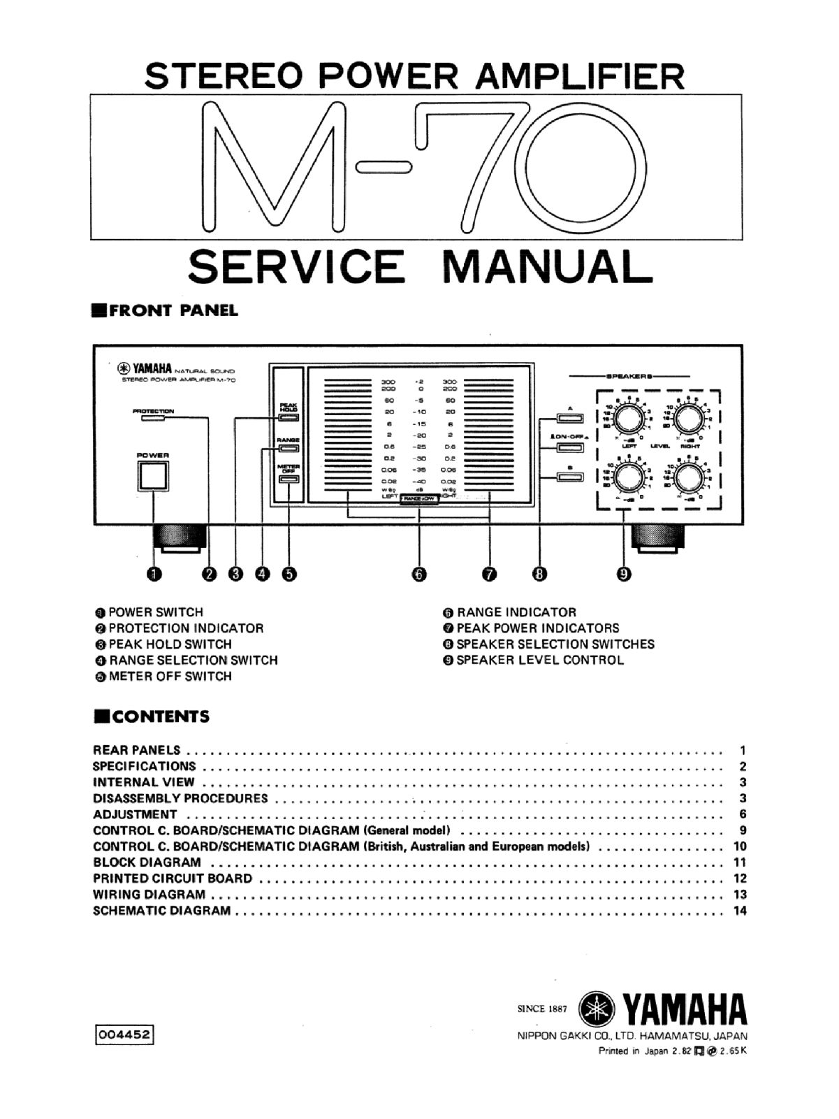 Yamaha M-70 Service manual