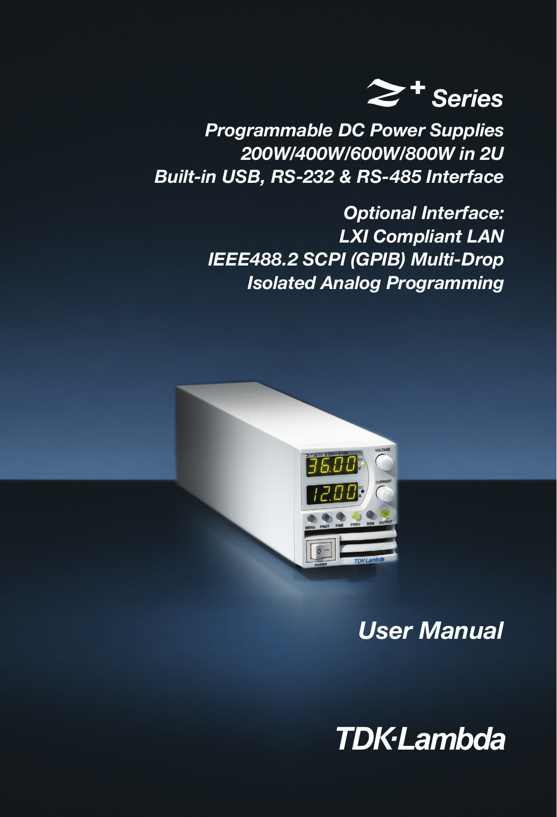 TDK-Lambda Z-20-10/L2, Z-60-3.5/L2, Z-36-6/L2, Z-36-12/L2, Z-20-20/L2 User guide