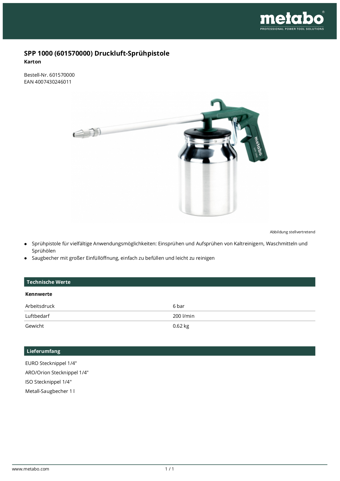 Metabo SPP 1000 User Manual