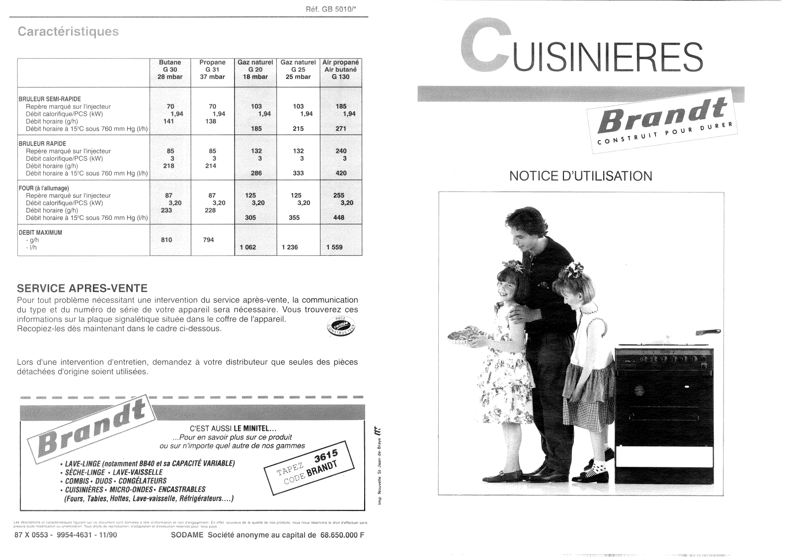 BRANDT G5010 User Manual