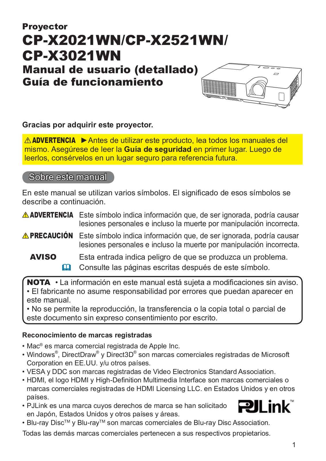 Hitachi CP-X2521WN, CP-X2021WN User Manual