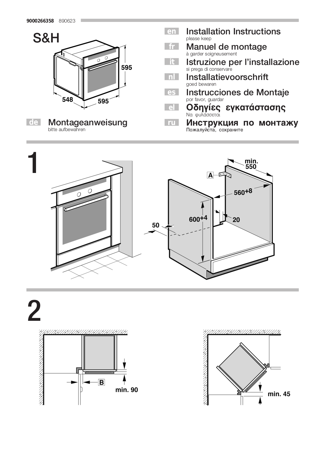 NEFF B46W74N0/01 Installation Instruction