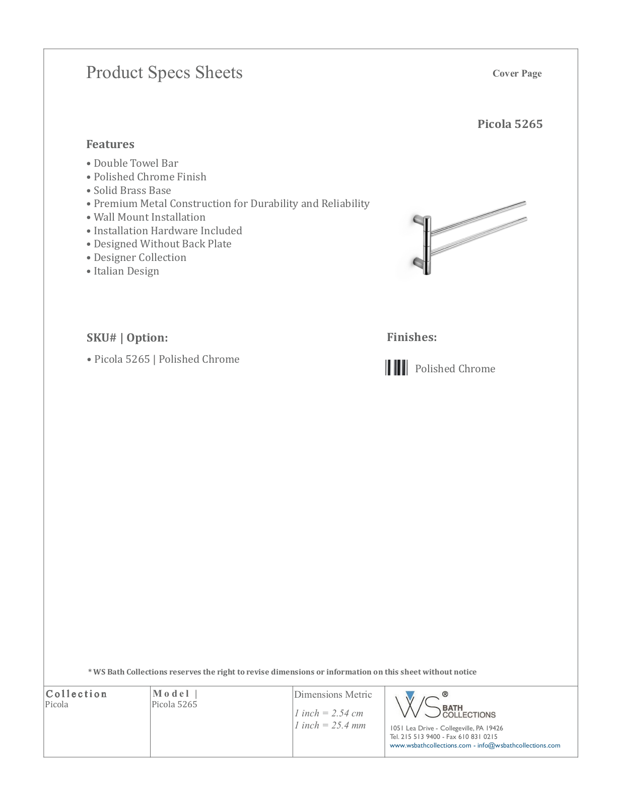 WS Bath Collections WSO2417 Specifications - ManualMachine.com