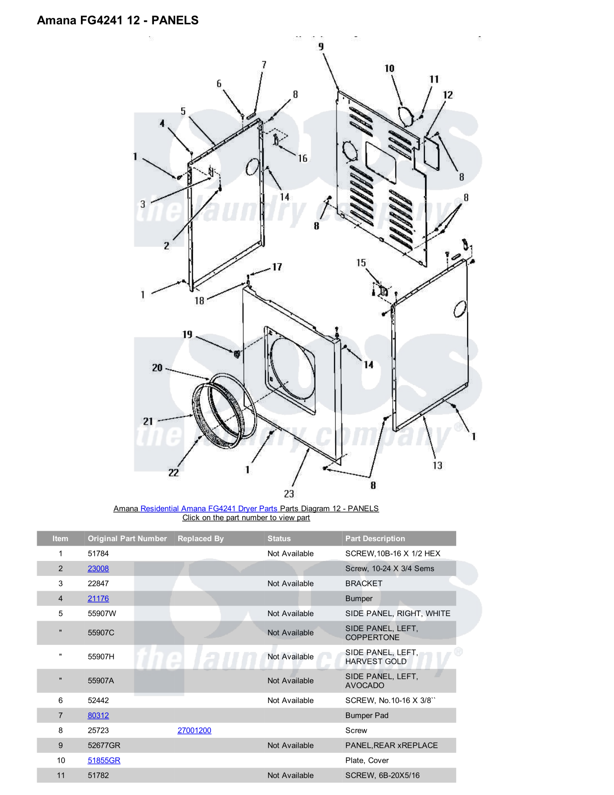 Amana FG4241 Parts Diagram