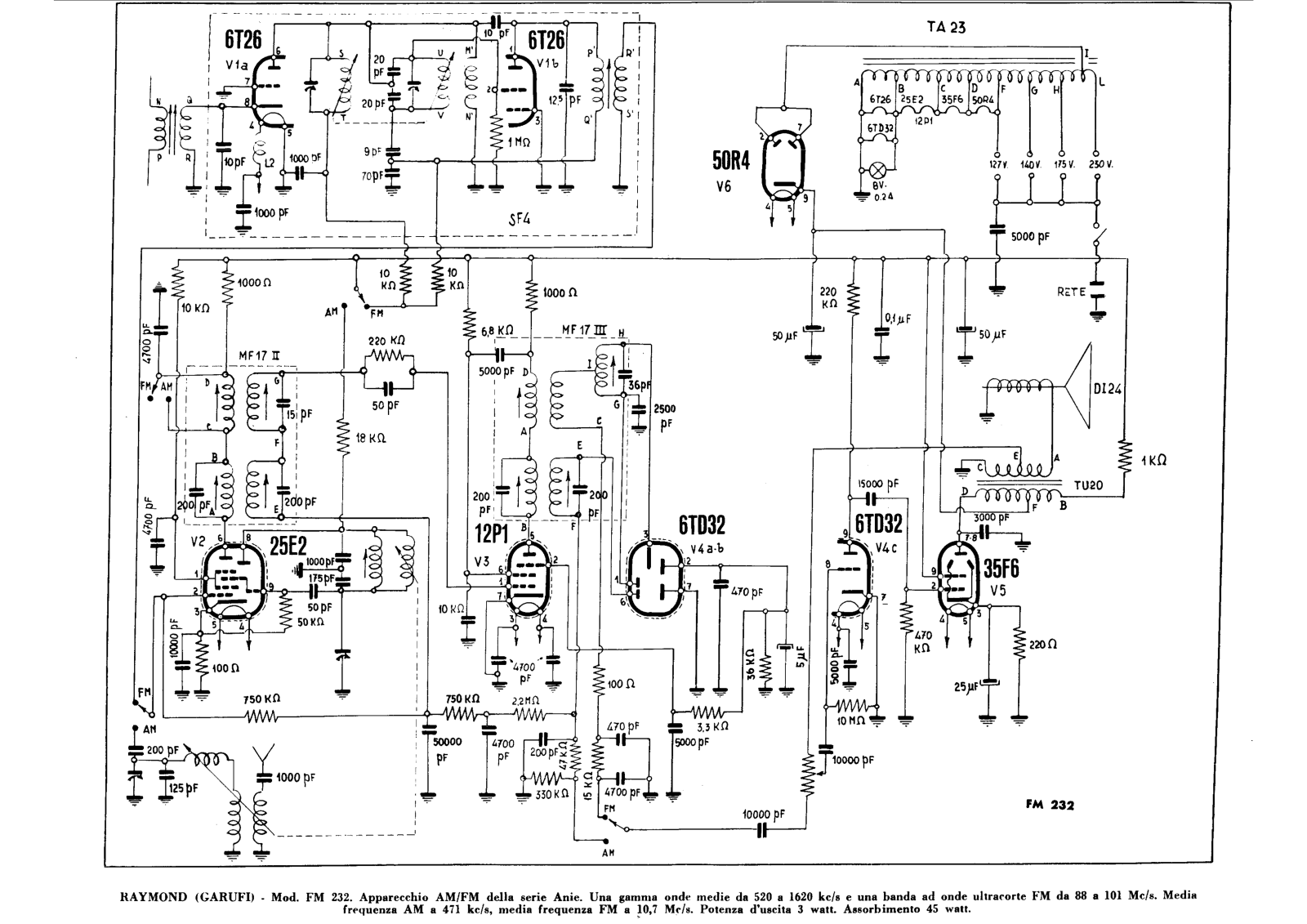 Raymond fm232 schematic