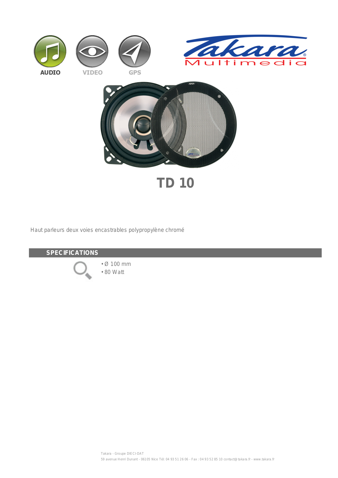 Takara TD 10 BROCHURE