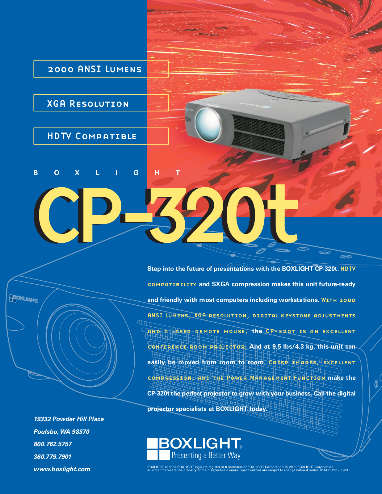 Boxlight CP-320t Product Sheet