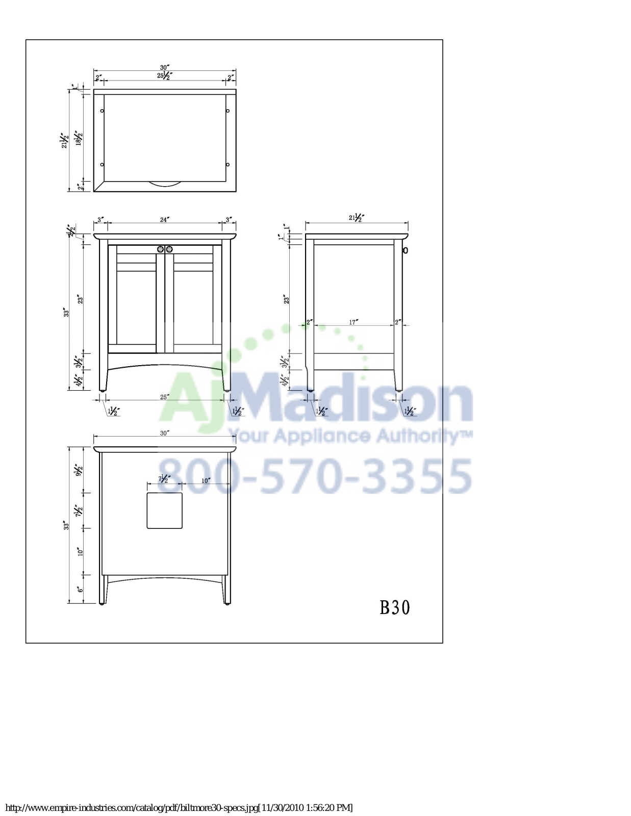 Empire Industries B30W Specs