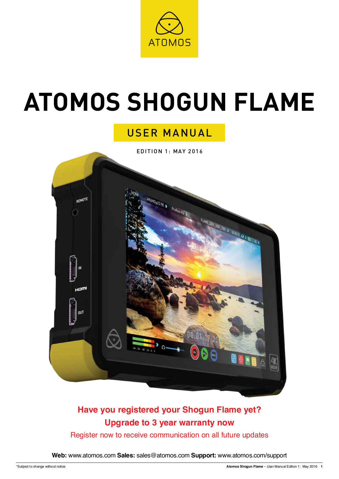 Atomos Shogun flame User Manual