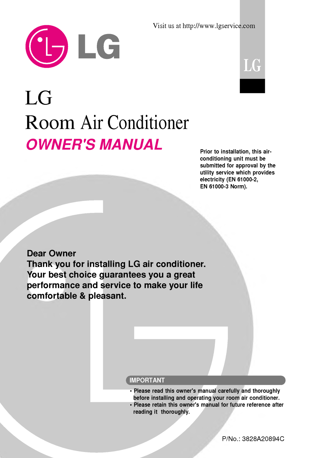 LG LSNC186VBL3, LSNC1863CM3 User Manual