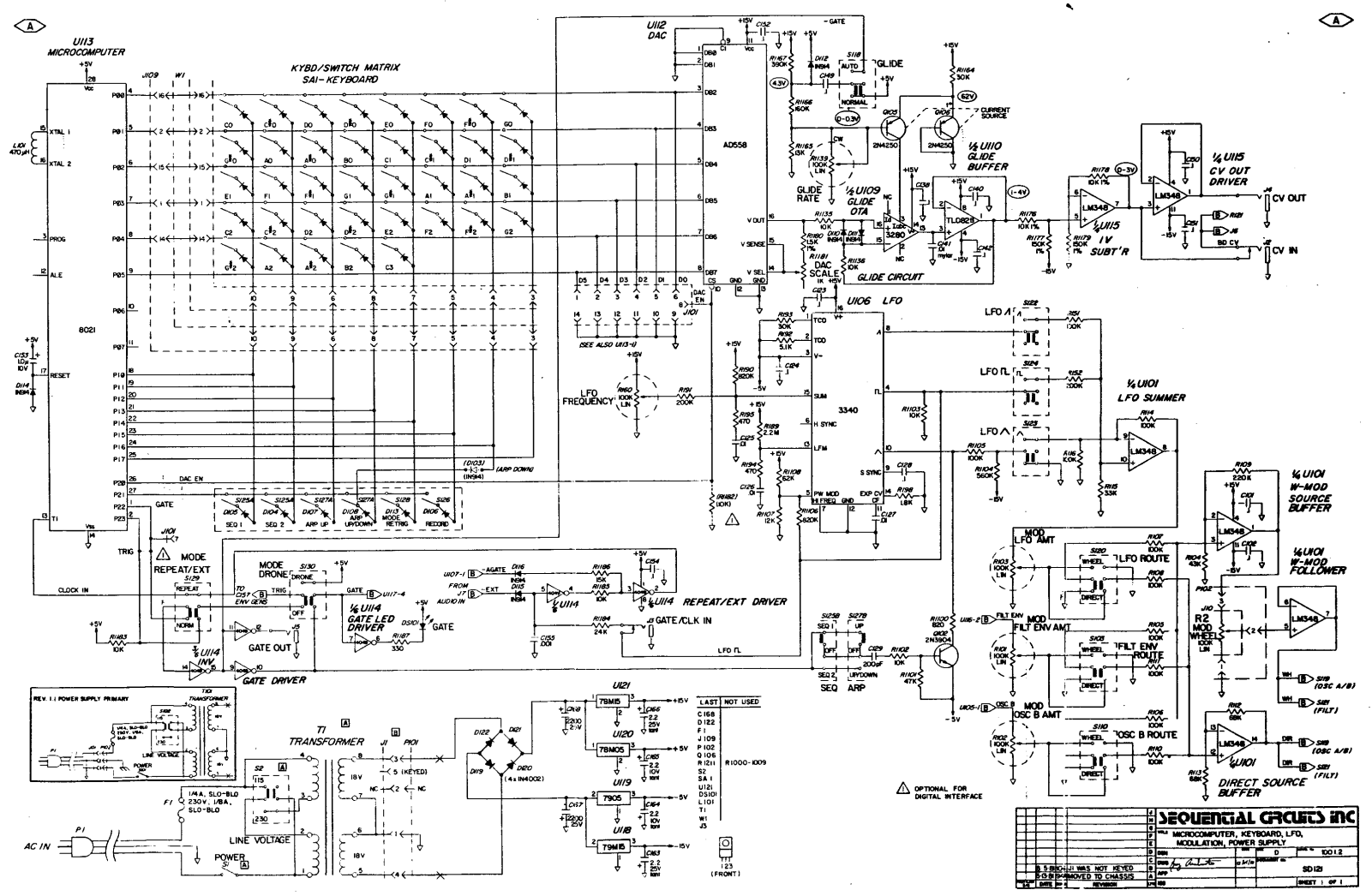 Sequential Circuits Pro One Schematics