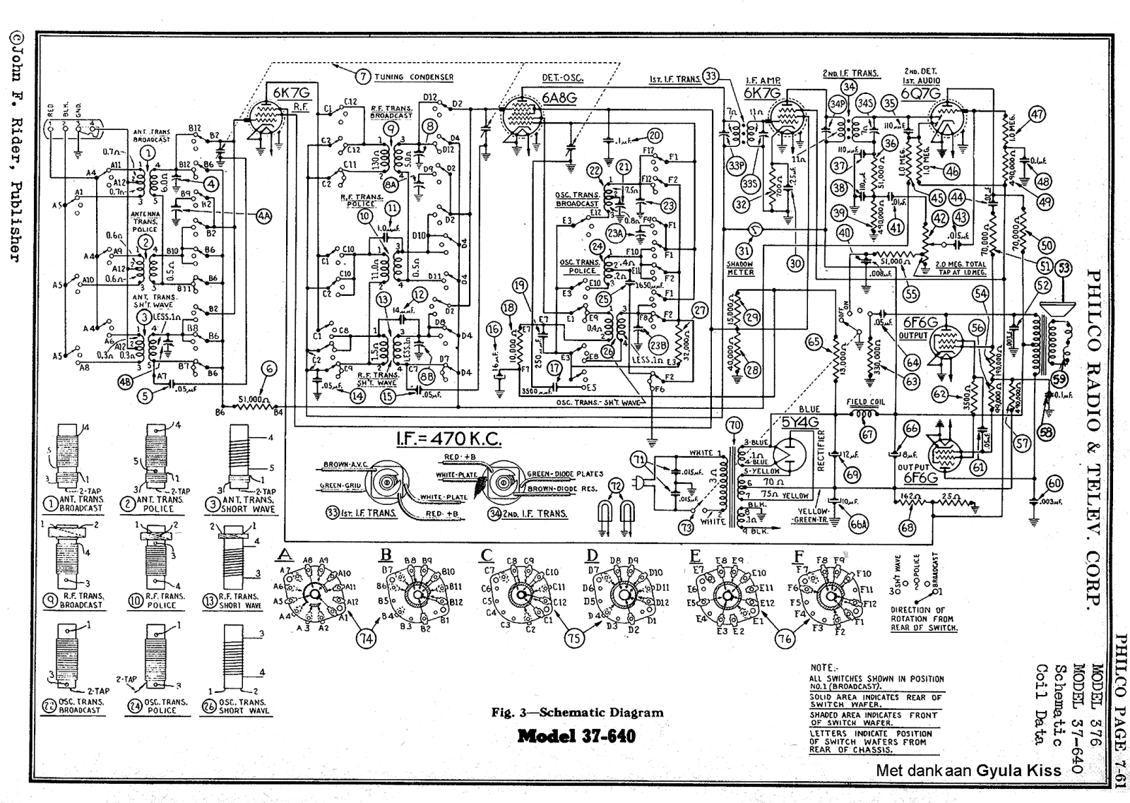 Philco 37-640 Schematic