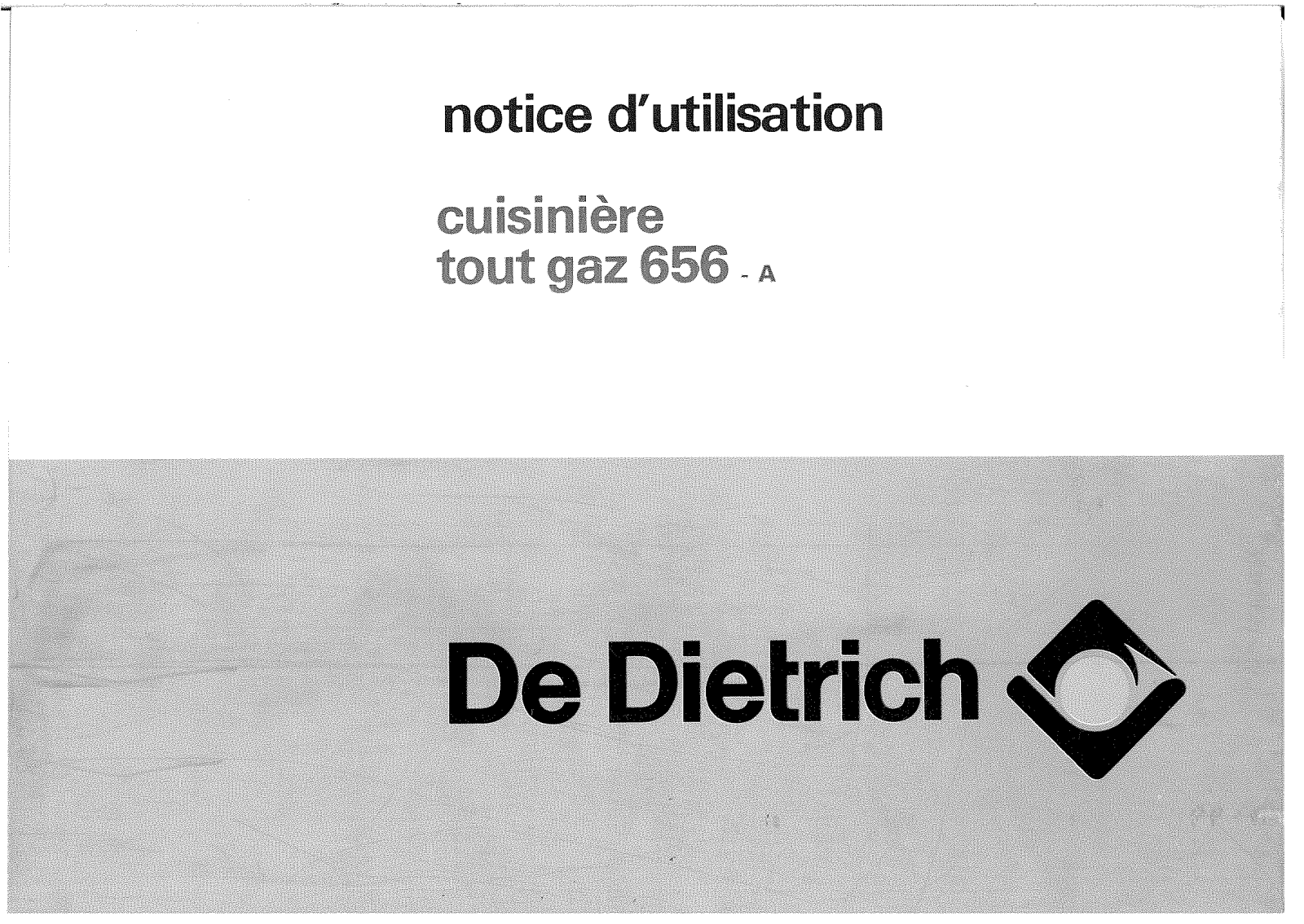 De dietrich 656A User Manual