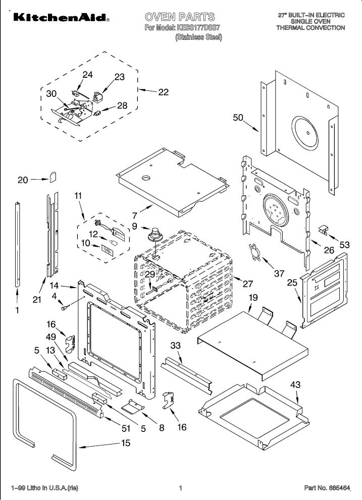 KitchenAid KEBS177DSS7 Parts List