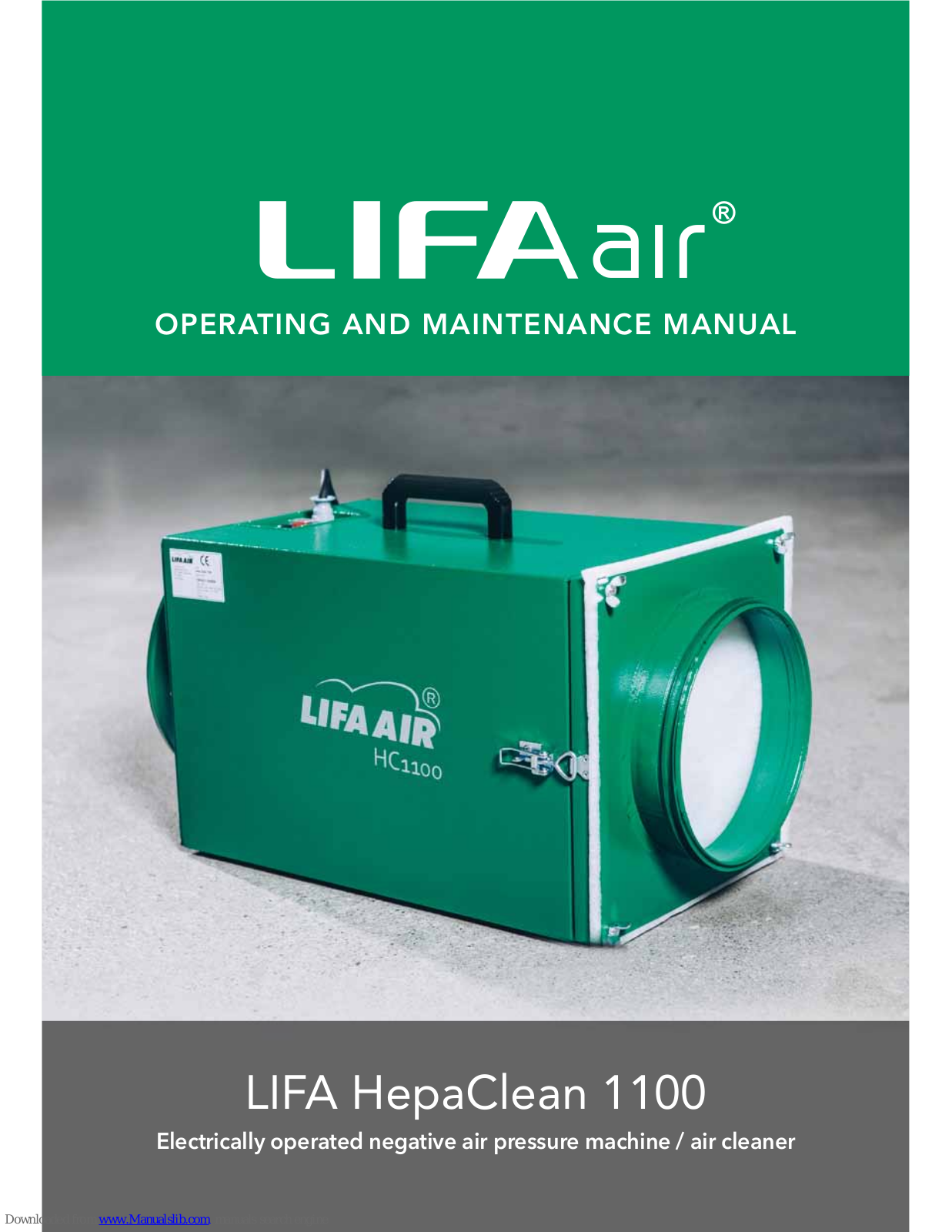 Lifa Air HepaClean 1100 Operating And Maintenance Manual