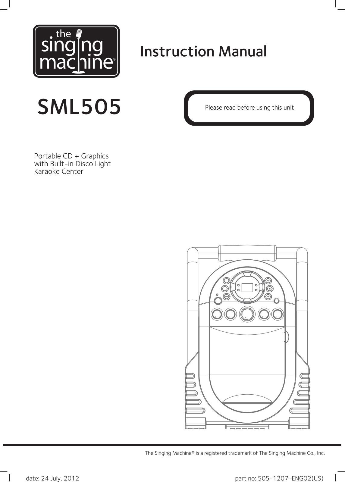 The Singing Machine SML505 User Manual