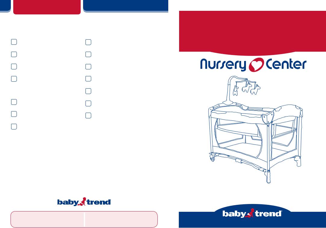 BabyTrend NURSERY CENTER - MONKEY PLAID User Manual