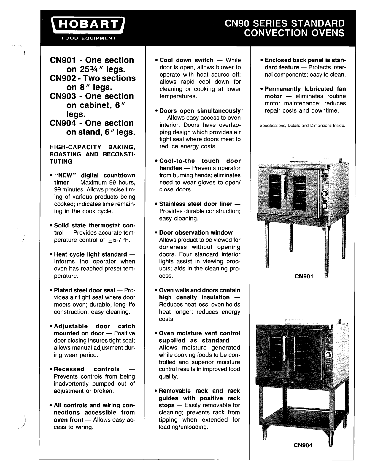 Hobart CN901 User Manual