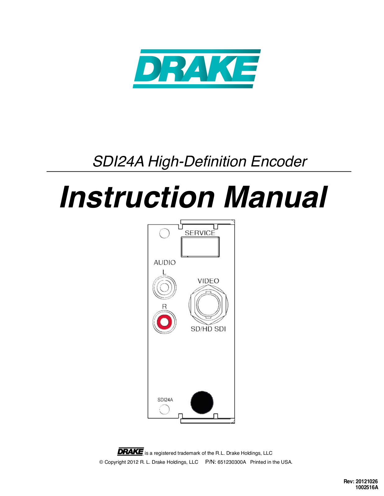 Drake SDI24A User Manual