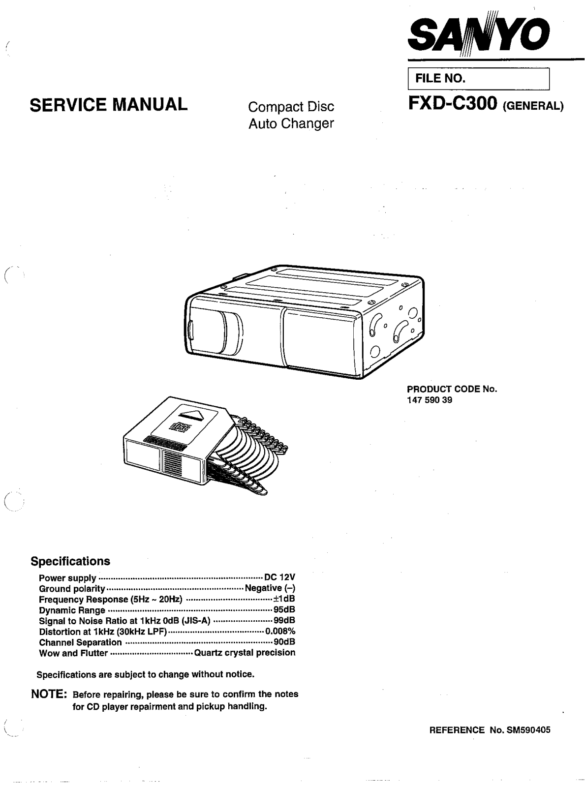 Sanyo FXDC-300 Service manual