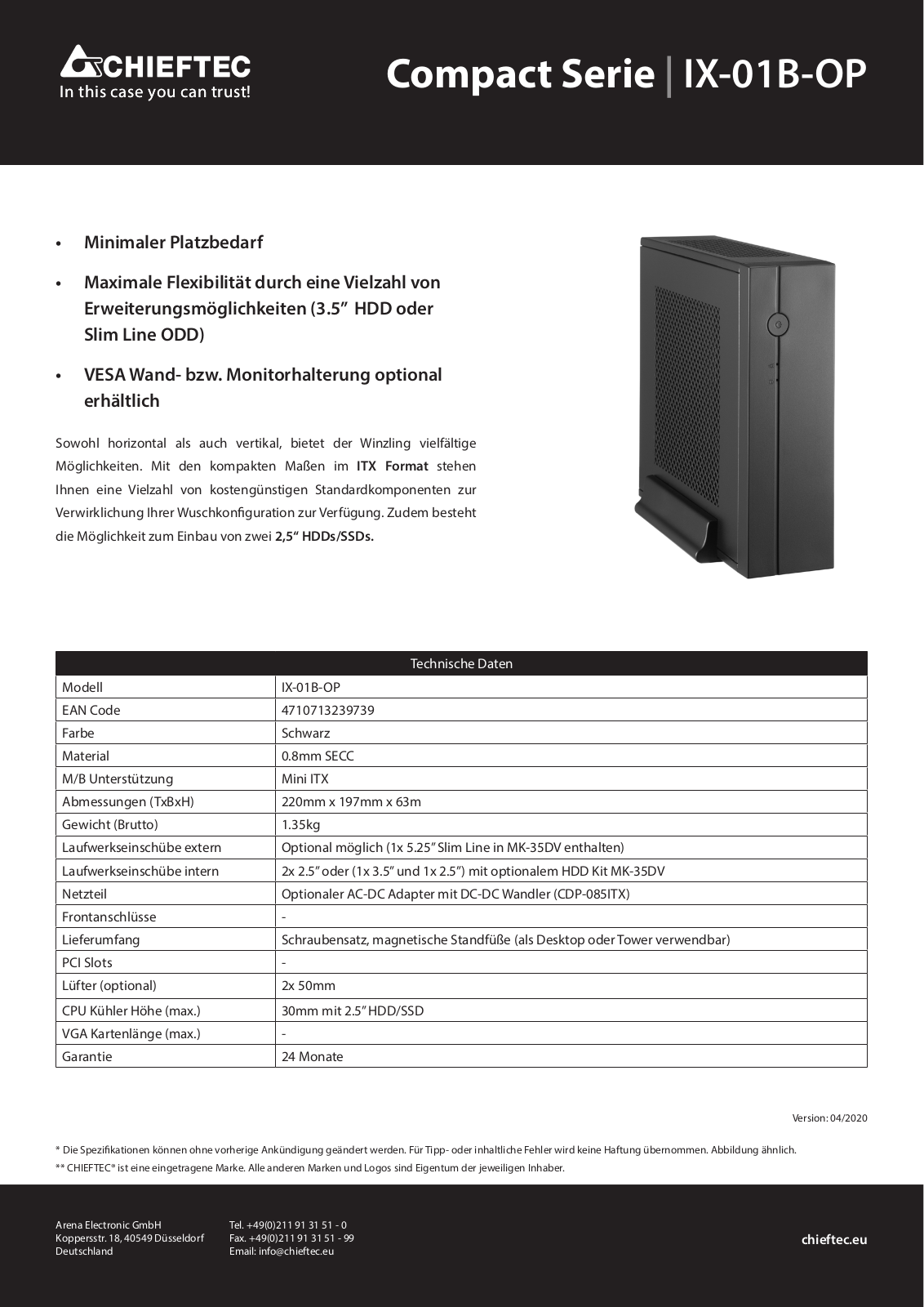 CHIEFTEC IX-01B-OP Datasheet - ManualMachine.com