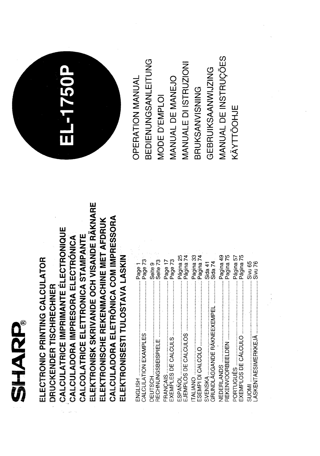 Sharp EL-1750P User Manual