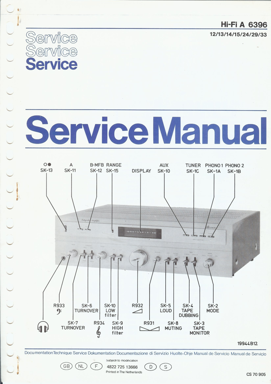 Philips 22-AH-396 Service Manual