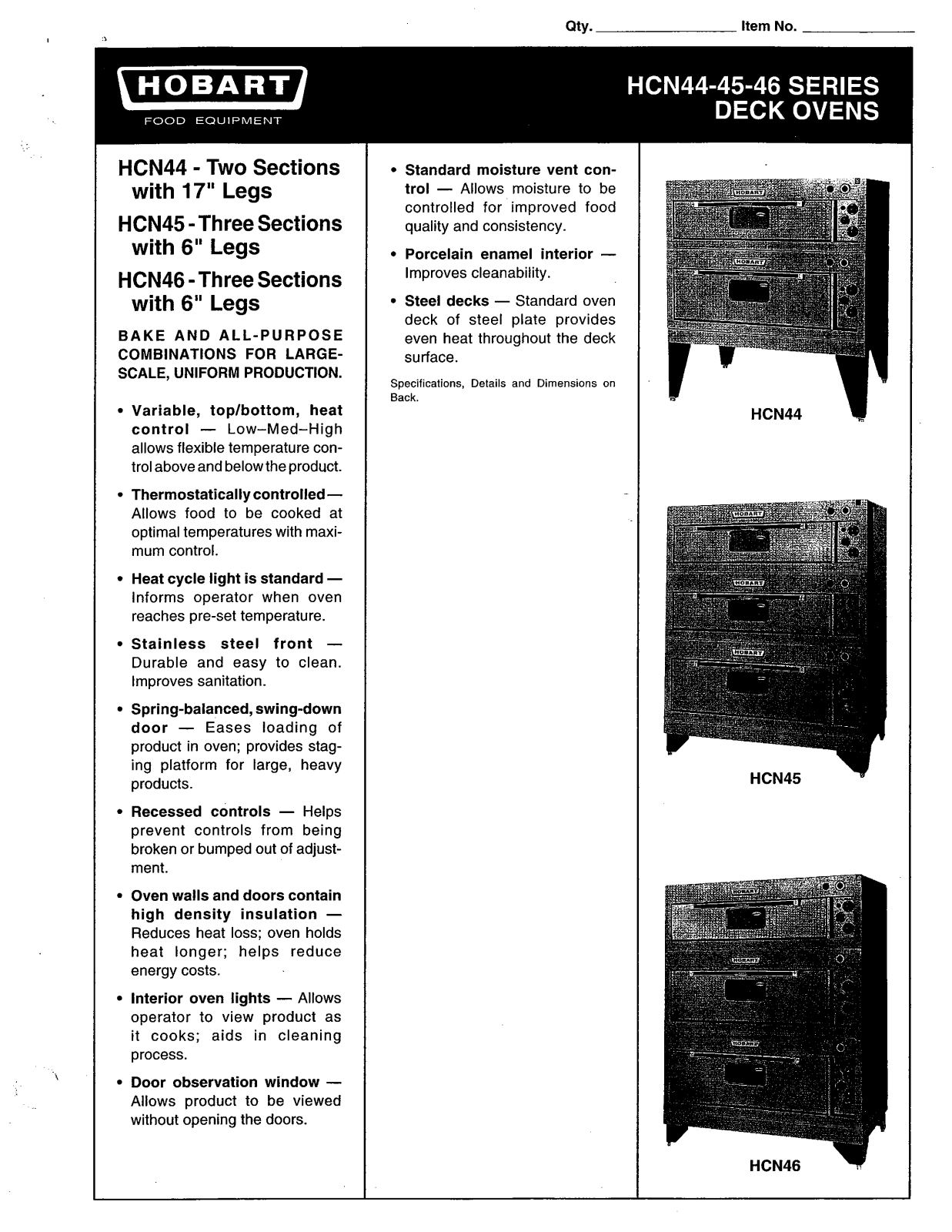 Hobart HCN45 User Manual