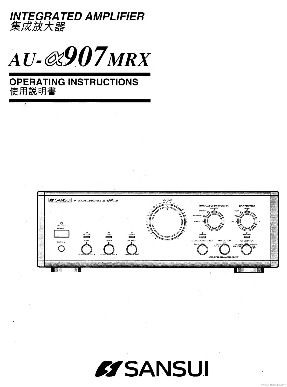 Sansui AU-a907-MRX Owners Manual