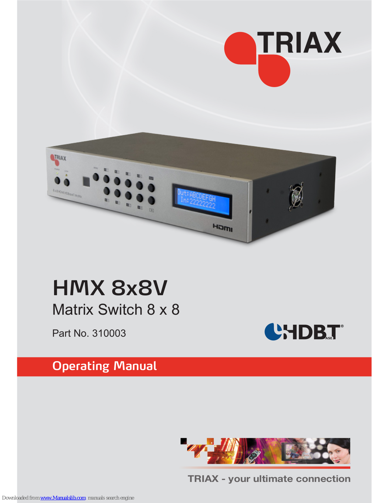 Triax HMX 8x8V, HMX 4x8V Operating Manual