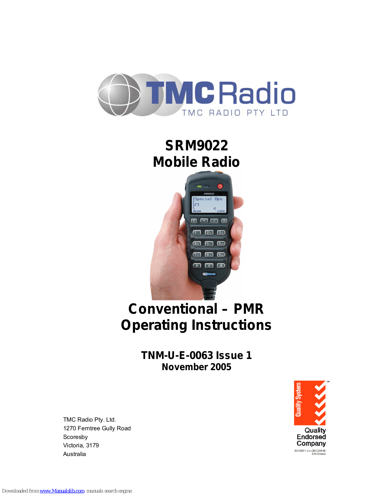 Simoco SRM9022 Operating Instructions Manual - ManualMachine.com
