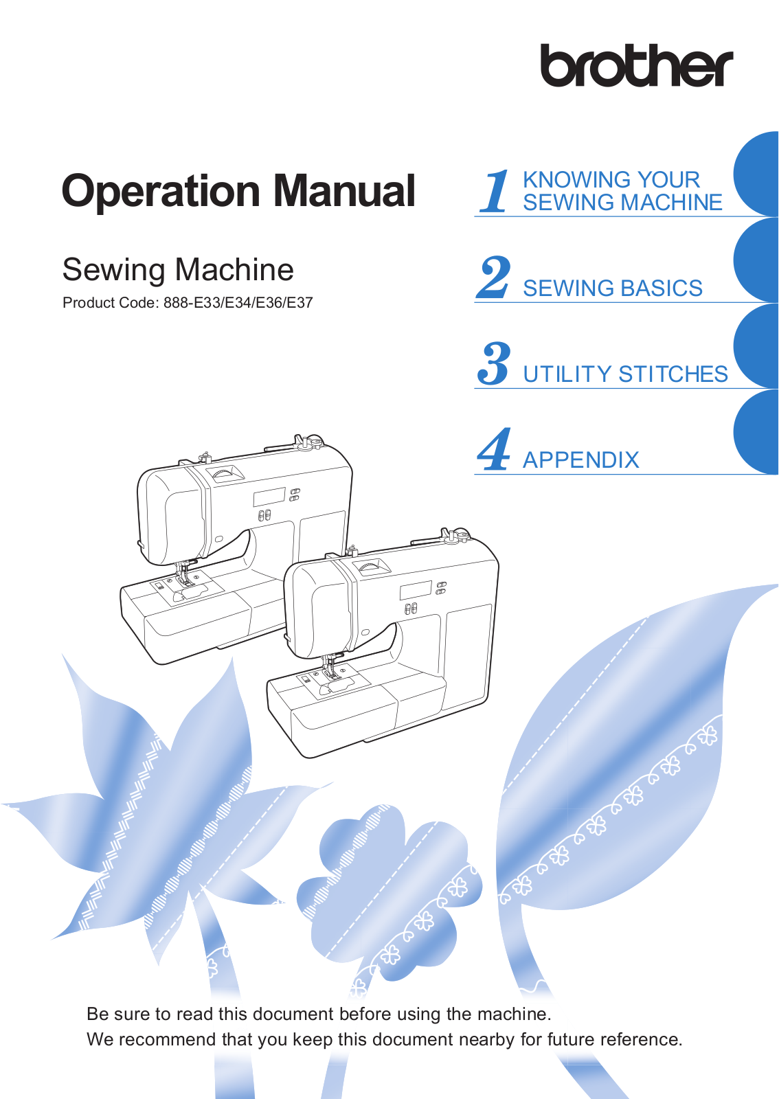 Brother XR9550PRW Operation Manual