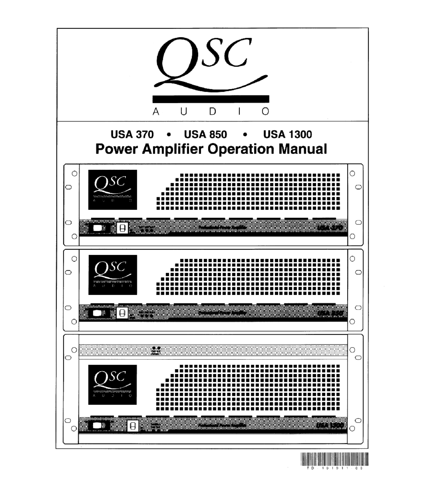 QSC USA 370, USA 850 Owner's Manual