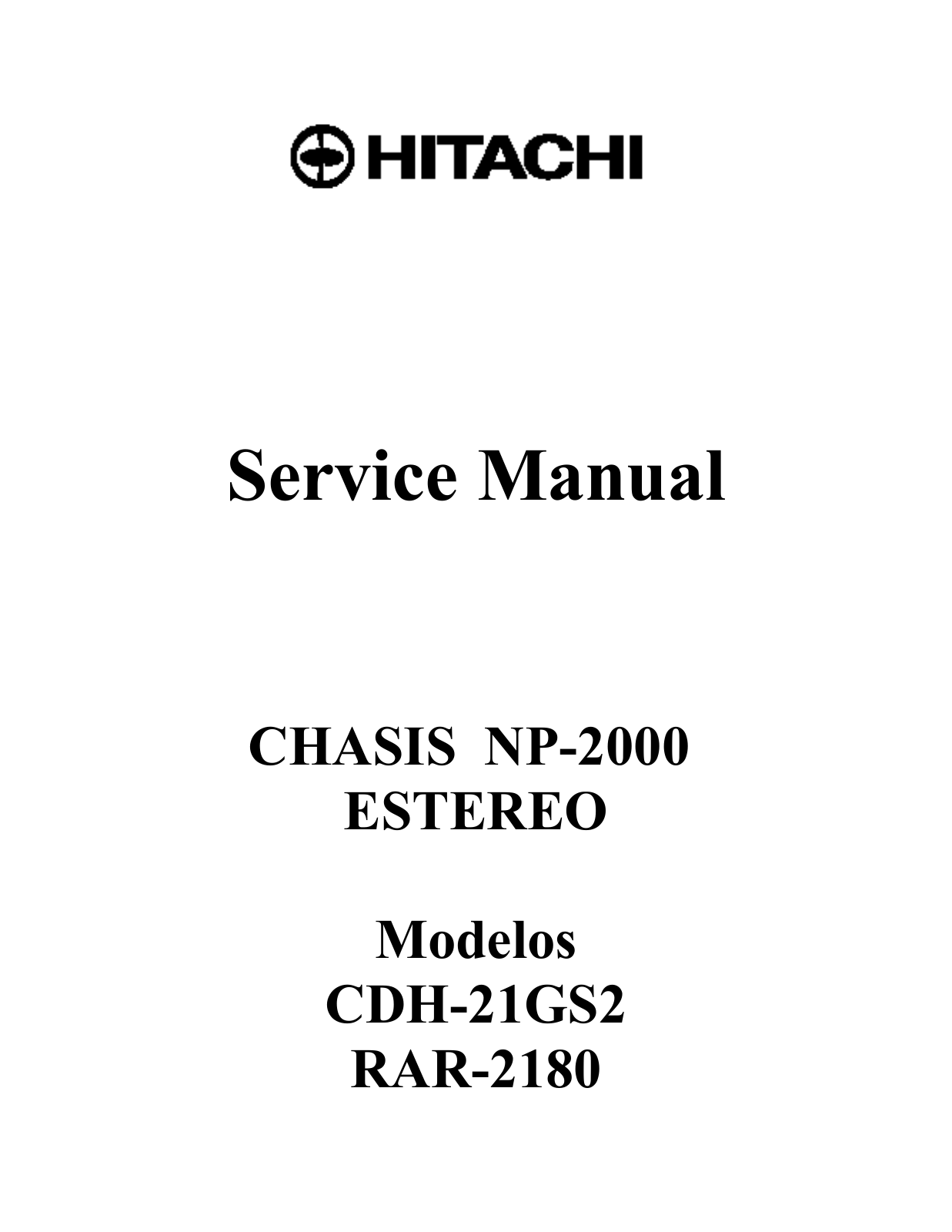 HITACHI CDH 29GS2 Service Manual