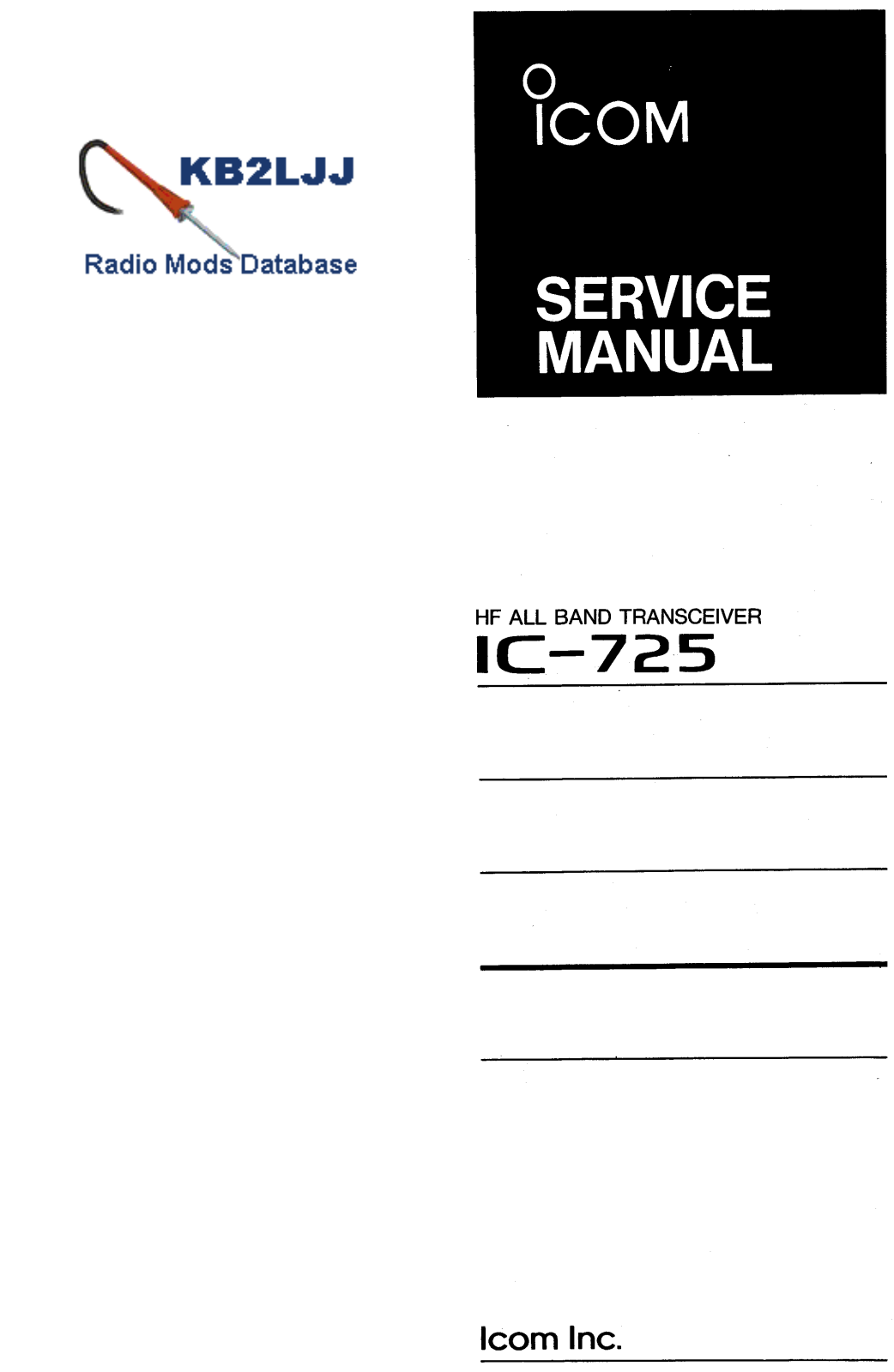 ICOM IC-725 Service Manual