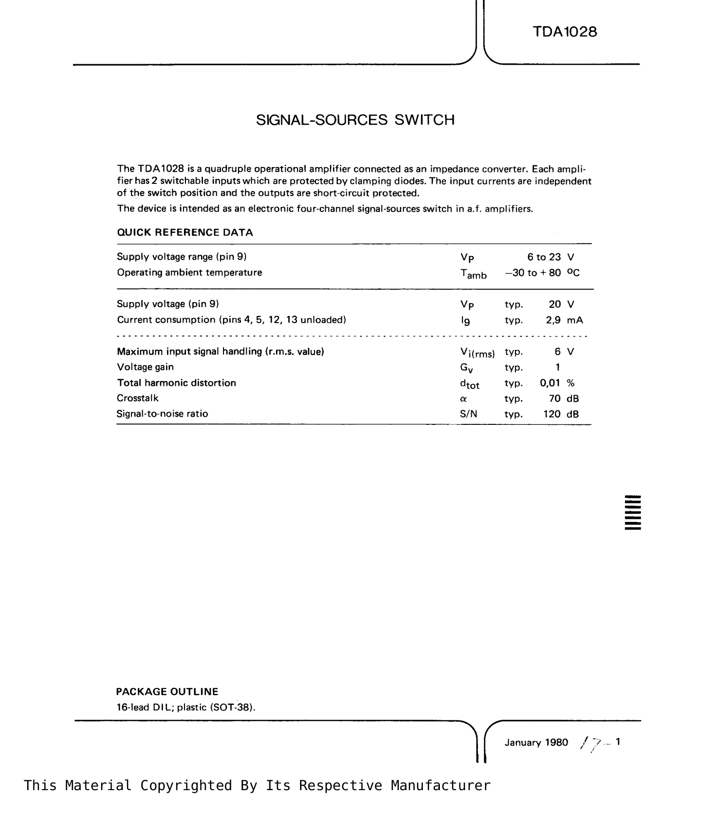 Datasheet TDA1028 Specification - ManualMachine.com