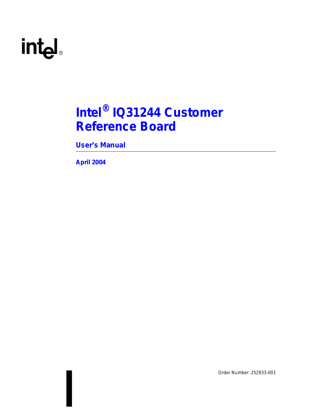 Intel IQ31244 User Manual