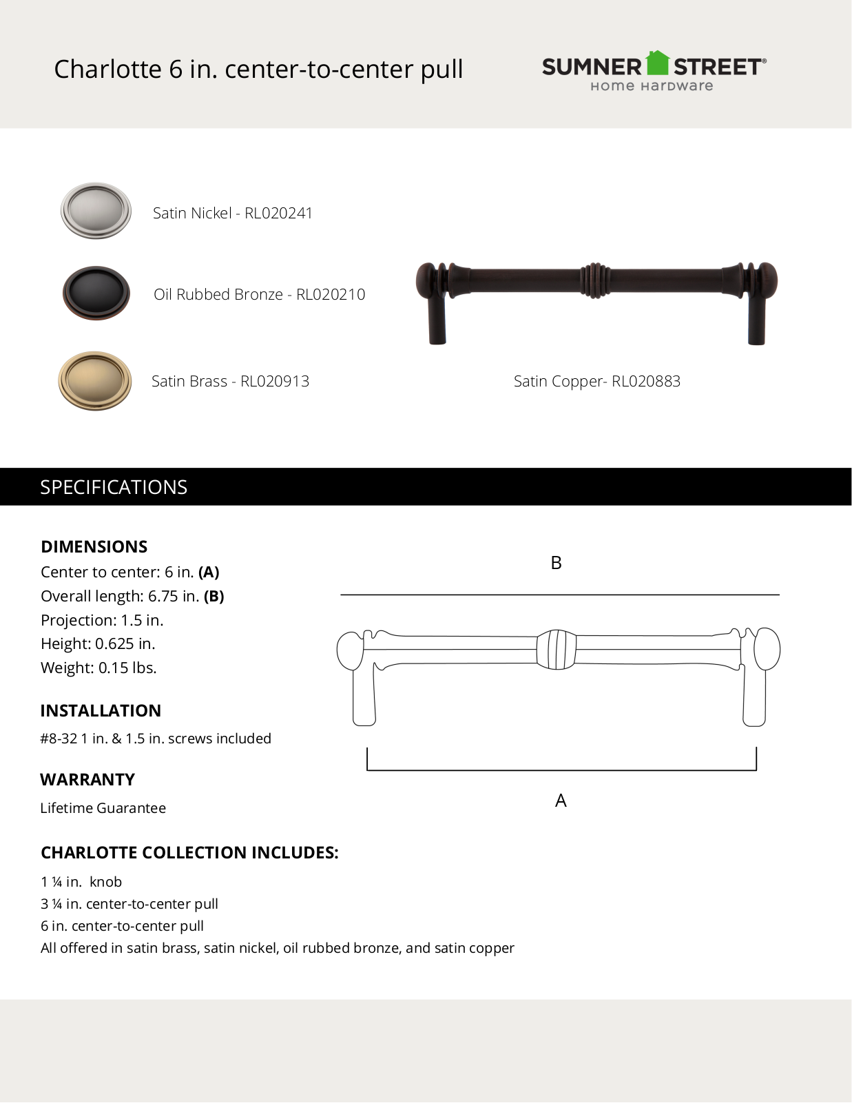 Sumner Street Home Hardware CTHD1030 Specifications - ManualMachine.com