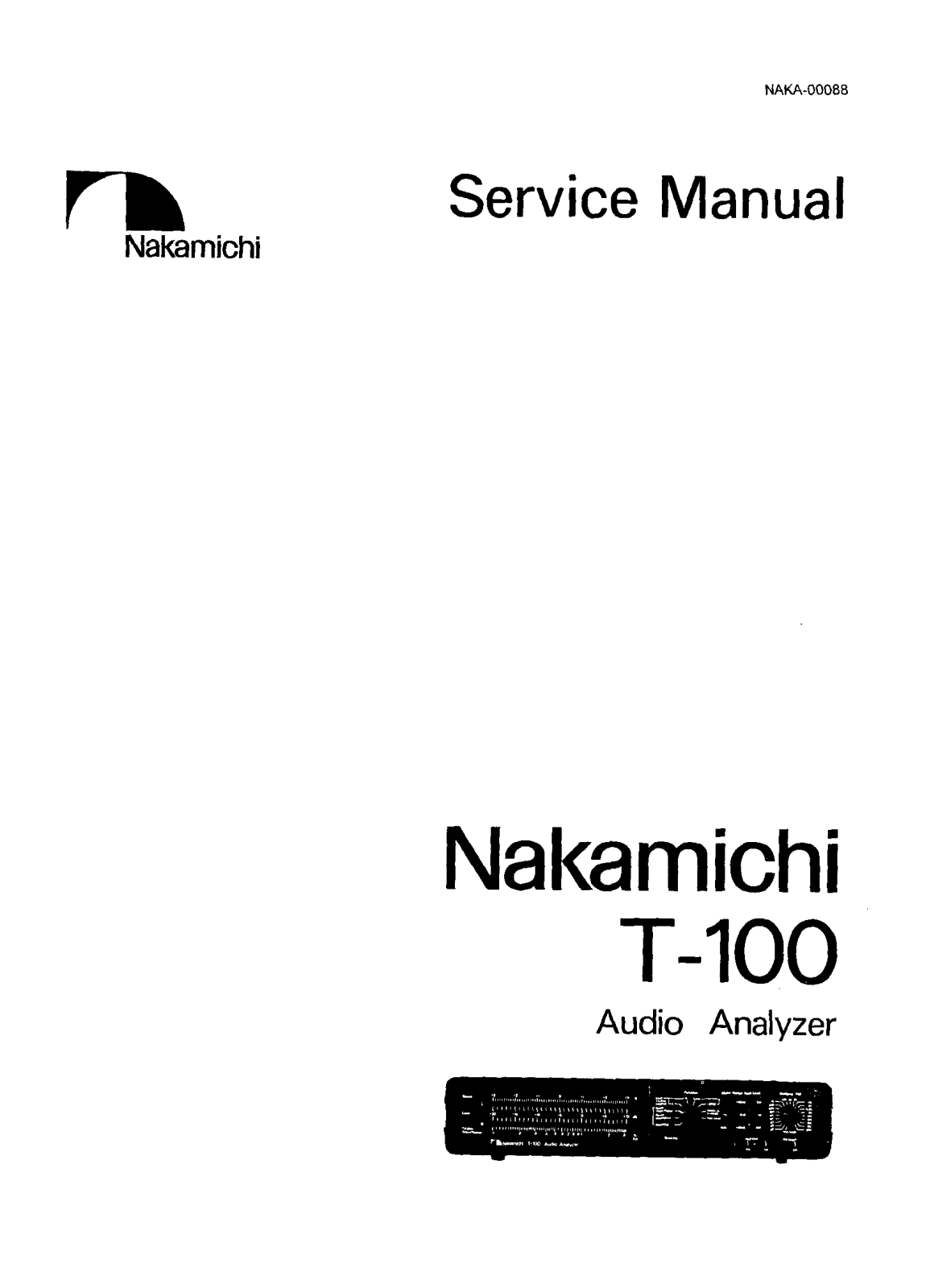 Nakamichi T-100 Service manual