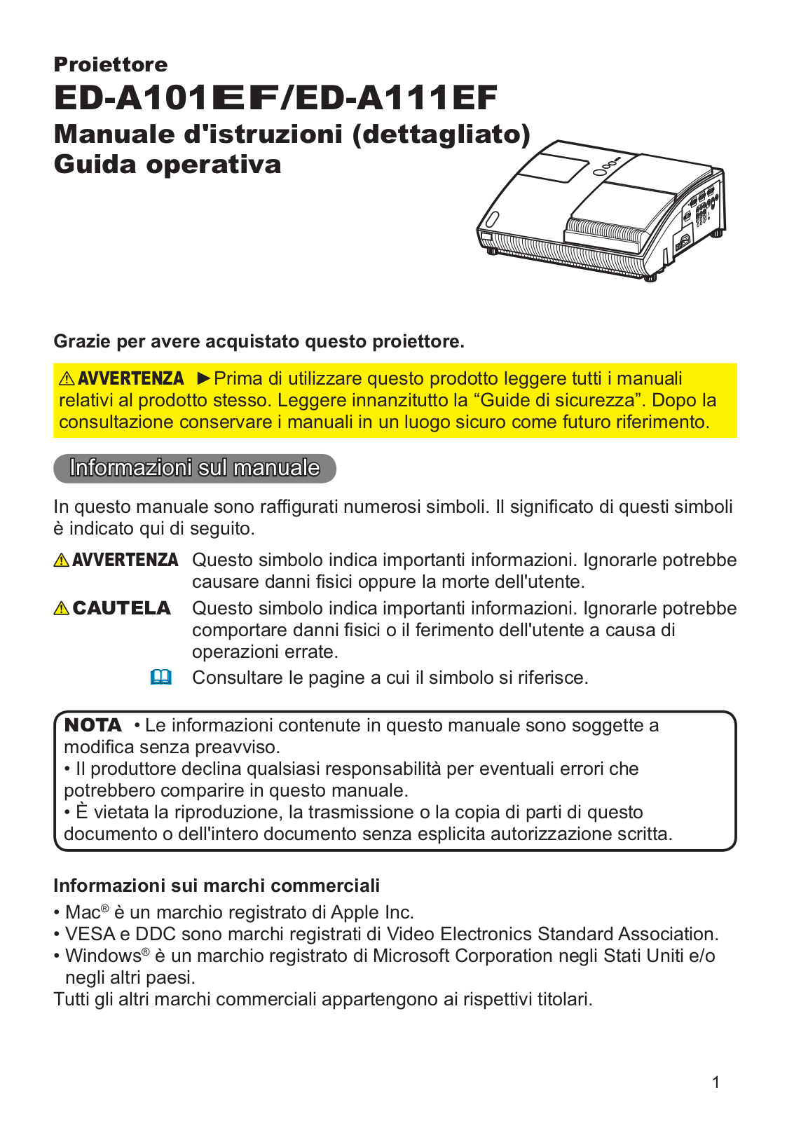 Hitachi ED-A111, ED-A101 User Manual