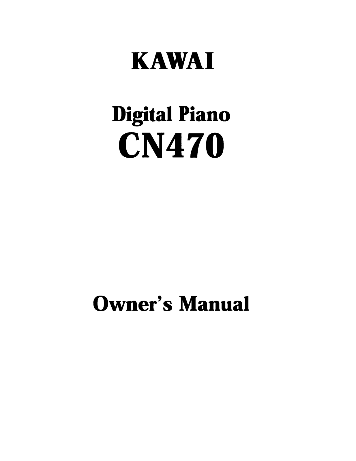 Kawai CN470 User Manual