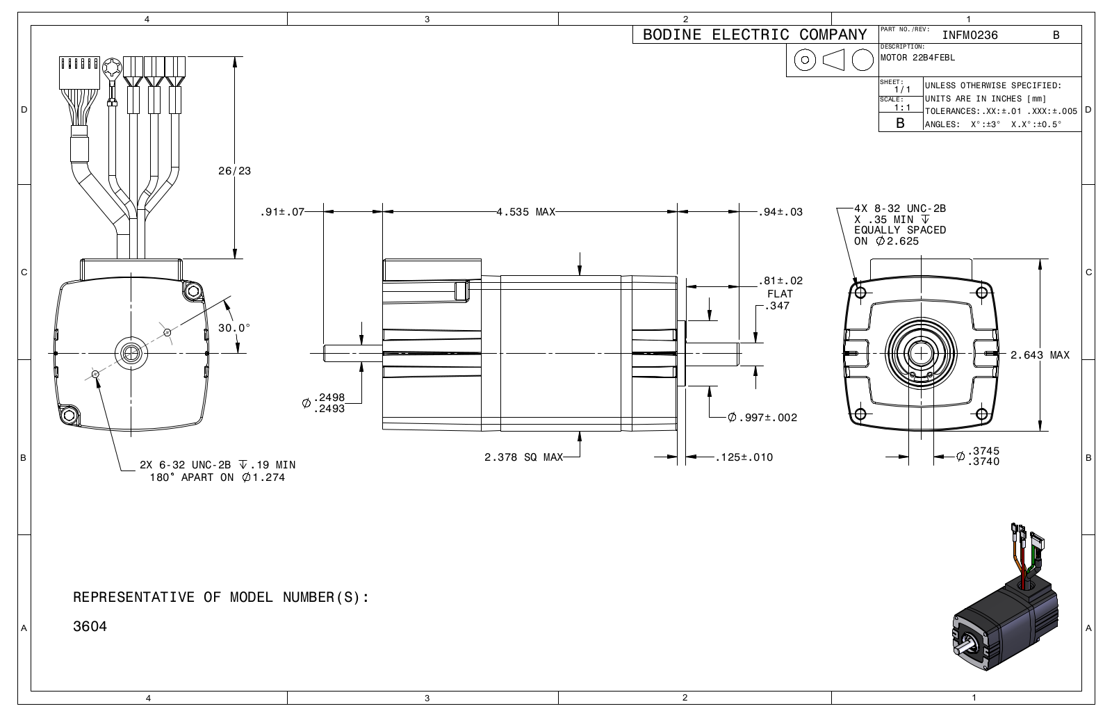 Bodine 3604 Reference Drawing