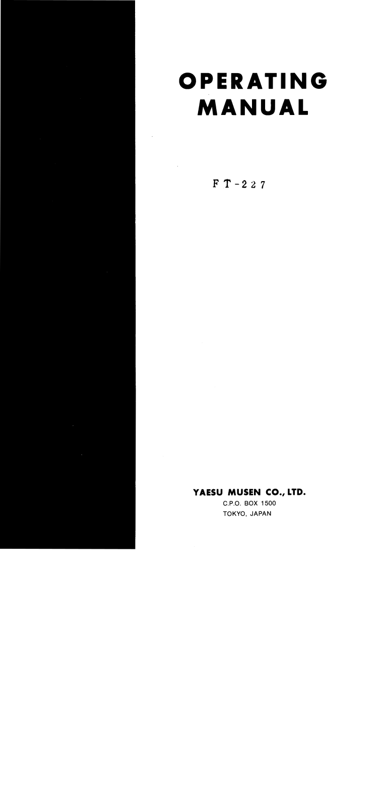 YAESU FT-227 User guide