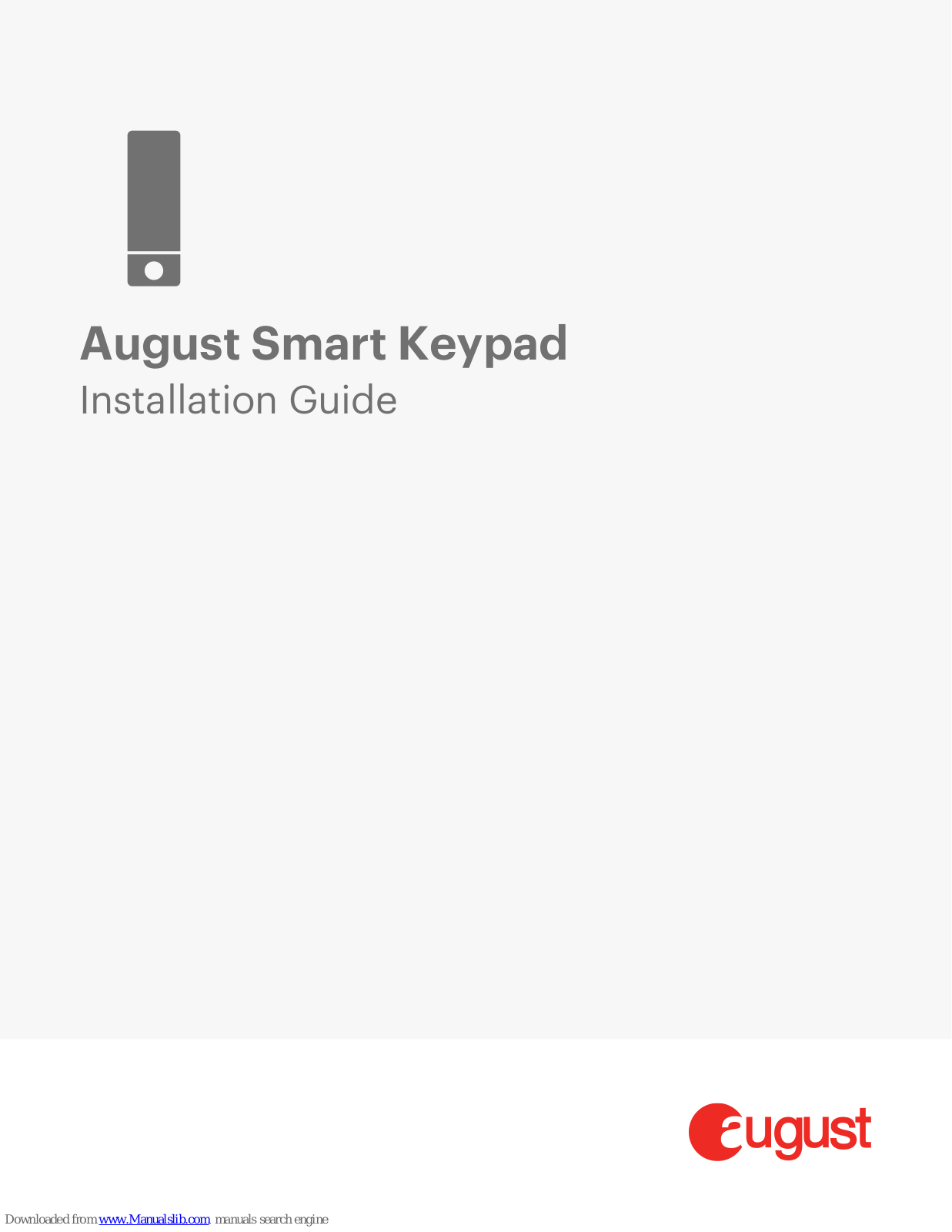 August Smart Keypad Installation Manual