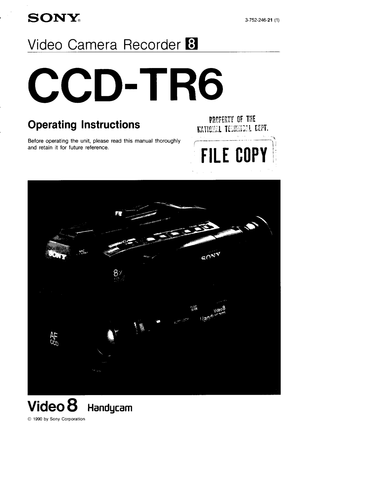 Sony CCD-TR6 User Manual